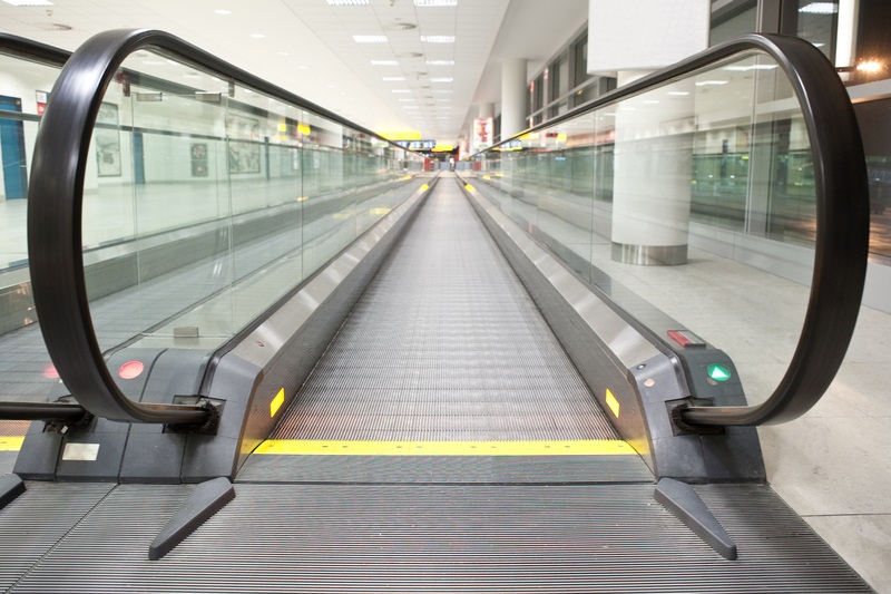 Moving walkway in airport